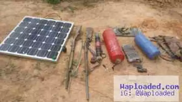 Solar Panels,Grenades, Motorcycle & Other Items Recovered From Boko Haram During Operation.